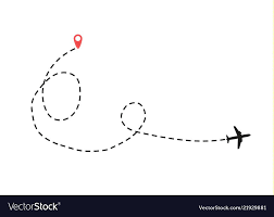 Airplane Is In A Dotted Line Royalty Free Vector Image Airplane Drawing Line Drawing Airplane Vector