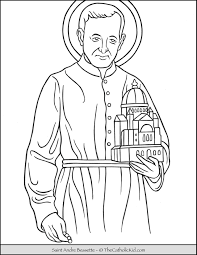 Saint Andre Bessette Coloring Page Coloring Pages Saint Coloring Catholic Coloring