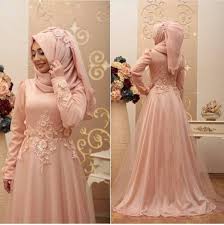 Rose Gold Hijab Gown Dress Bridal Gowns Gowns Muslim Brides