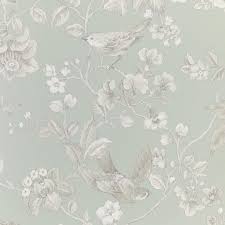 John Lewis Partners Nightingales Wallpaper Eau De Nil Wallpaper Victorian Wallpaper Old Wallpaper