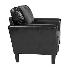 Relax in comfort with a leathersoft recliner chair and ottoman set. Offex Contemporary Upholstered Chair With Oversized Back Cushion In Black Leather Overstock 25626000