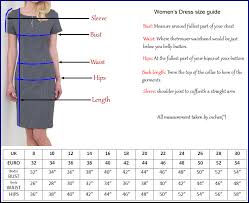 size chart for ladies dresses 2019