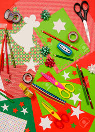 Download Arts And Craft Supplies For Christmas Red And Green Color Paper Stock Photo Picture And Royalty Free Image Image 50240143 PSD Mockup Templates