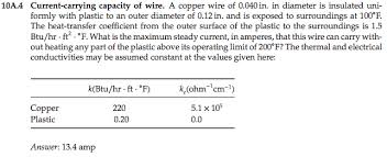 solved 10a 4 current carrying capacity of wire a copper