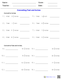 Converting Feet Inches Measurement Worksheets Measurement Worksheets Capacity Worksheets Worksheet Template
