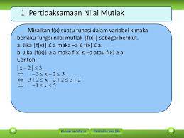 Diposkan pada 3 september 2015 oleh agilhasan. Persamaan Nilai Mutlak Ppt