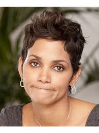 Halle berry debuted a new bob haircut with baby bangs at the 2021 oscars. Halle Berry Short Black Pixie Cut Human Hair Celebrity Wig Pixie Wigs Capless Wigs Heywigs Com