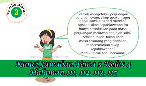 Aug 04, 2021 · kunci jawaban tema 7 kelas 6 halaman 105 106 107 109 dan 111. Kunci Jawaban Buku Siswa Tema 5 Kelas 4 Subtema 3 Halaman 111 112 113 115 Gawe Kami