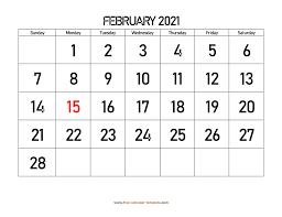 This printable 20/21 calendar will help you keep track of the different dates and events all along the year. February 2021 Free Calendar Tempplate Free Calendar Template Com