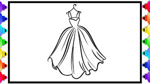 Learn How To Draw Beautiful Dresses Fashion Coloring Pages For Kids Coloring Pages For Kids Coloring Pages Easy Coloring Pages