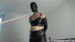 Wife in leather bondage and hood - XNXX.COM