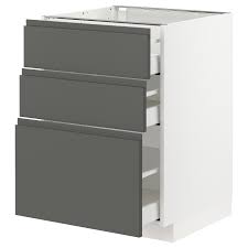 Ideas of grey kitchen cabinets for your home. Metod Maximera White Voxtorp Dark Grey Base Cabinet With 3 Drawers 60x60 Cm Ikea