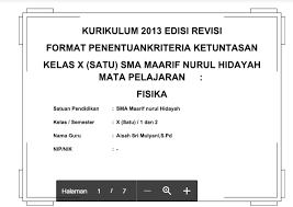 Rpp prakarya dan kewirausahaan kerajinan kurikulum 2013 kelas xii sem. Format Kkm Fisika Sma Kelas X Kurikulum 2013 Blog Teacher Education