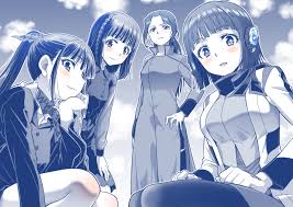 kaneko naoya, aguilera (kamen rider revice), igarashi sakura, is (kamen  rider 01), shindai reika, kamen rider, kamen rider 01 (series), kamen rider  revice, kamen rider saber (series), absurdres, highres, 4girls, blunt bangs,