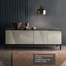 Mit füßen, mit schubladen, optional led beleuchtung, push to open, zum zusammenbauen. Design Sideboard Psiche Rauchglasvon Tonellidesign Die Wohn Galerie