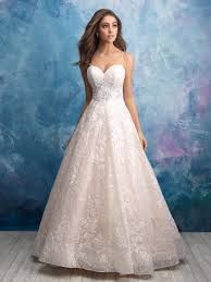 This Allure Bridals 9559 A Line Wedding Gown Is Fashioned In Sequined Lace With Spaghetti Straps Supp Allure Wedding Dresses Allure Bridal Allure Bridal Gowns