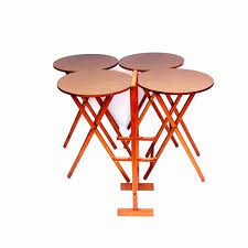 Table mate ii tv tray and cup holder folding table (. Mid Century Modern Folding Tv Tray Table Set Of 4 With Stand Vintage Scheibe Round Wood Tables Maple Occasional Tables Tv Tray Table Modern Tv Trays Tray Table