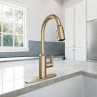 Meena 1 Handle Pull Down Kitchen Faucet with PowerBoost in Bronzed Gold MOEN