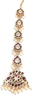 Buy Silverwala 925-92.5 Sterling Silver Temple Jewellery Mang Tikka/Matha patti  Ruby And Cubic Zirconia Stone For Women and Girls. at Amazon.in