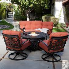 Wish To Have It Palazetto San Miguel Cast Aluminum Sofa Set With Fire Pit Seats 5 3199 99 But No Patio Furniture Fire Patio Deck Furniture Fire Pit Patio
