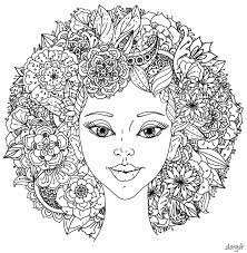 Image Coloriage Abstrait Une Chevelure Fleurie Dory Fr Coloriages Designs Coloring Books Coloring Books Coloring Pages