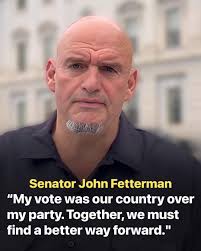 Fetterman is the only one who has spoken against his party the whole time  during this shutdown.