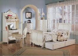 Classic Pearl White Girls Bedroom Set Wcarved Details