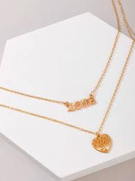 Hollow Out Heart Charm Necklace Shein Usa Hearts Charm Necklace Necklace Charm Necklace
