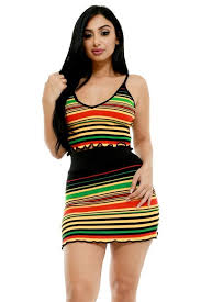 Jamaica Rasta Clothing Crop Skirt Set Club Rasta Dress Free Shipping Rasta Clothes Rasta Dress Jamaican Clothing