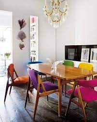 Multi Colored Dining Chairs A Playful Touch For The Decor Eclectic Chairs Colored Dining Chairs Interior