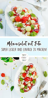 Melonensalat Mit Feta Und Basilikum Rezept Melonensalat Mit Feta Salat Mit Melone Melonensalat