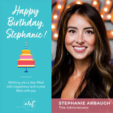 ✨🥳 Happy Birthday to our Title Administrator, Stephanie Arbaugh,  @steph__palmer !! 🥳✨ Wishing you a day filled with happiness and a year  filled with joy. .. #WCTFamily #AnotherYearOfFabulous