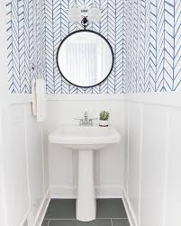 The Wallpaper In Our 1 2 Bath Is Still My Fave I M On The Hunt For Wallpaper For My Son S Bath Small Bathroom Wallpaper Powder Room Wallpaper Small Half Baths