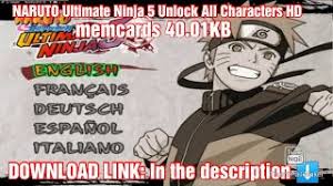 Ps2 | submitted by tsukuyomi0444. Naruto Ultimate Ninja 5 Unlock All Characters Hd Youtube