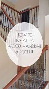 How To Install Wood Handrail And Rosette Cheap Stair Parts Wood Handrail Handrail Stair Handrail
