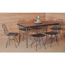 Mutfak masa takımı arıyorsan site site dolaşma! Mobayz Luks Masa Takimi 6 Kisilik Yemek Masasi Tel Sandalye Fiyati