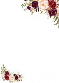 Flores Marsala Para Convite Watercolor Flowers Invitation Background Flower Backgrounds