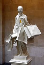 Banksy Exhibition At Bristol City Museum Sculpture Art Contemporary Sculpture Art England street art banksy sculpture statue the flower thrower bomber figure deco. pinterest