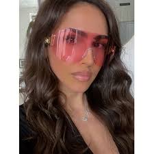 NEW Versace VE2258 Mask Shield Sunglasses in Pink Tint Sunglasses