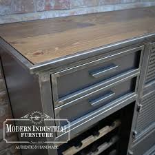 Modern Industrial Home Bar Steel Cabinetry And Metal Trimwork Wine Bottle And S Industrial Furniture Vintage Industrial Furniture Modern Industrial Furniture