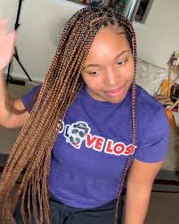Black And Blue Knotless Braids Petal On Instagram Individualbraids Clientvideo Knotless Boxbraids Dmvhair Dmvstylist Natura Hair Styles African Hairstyles 2 Braids Hairstyles
