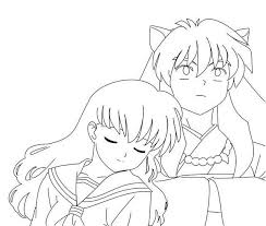 Inuyasha And Kagome Coloring Sheet Online Anime Coloring Pages Inuyasha