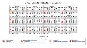 2020 Holidays Calendar Canada Holiday Calendar Holiday Calendar Printable Calendar Printables