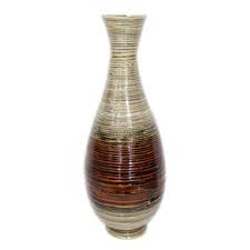 Homeroots Spun Bamboo Floor Vase Wayfair Floor Vase Bamboo Flooring Glass Cylinder Vases