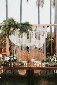 Topical Themed Wedding Decoration Ideas With Macrame Backdrops Boho Wedding Theme Beach Wedding Decorations Reception Beach Wedding Reception