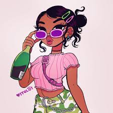 2 486 Likes 7 Comments Eloi Viteloi On Instagram Summer Wine Black Girl Cartoon Cartoon Art Black Girl Art