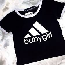 Black Adidas Crop Tops For Girls Top Baby Girl Adidas Aesthetic Aesthetic Tumblr Grunge Pale Grunge Shirt Black White T Shirt Adidas Bab Adidas Crop Top Adidas Outfit Women Sporty Chic Outfits