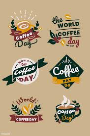 Download Premium Vector Of International Coffee Day Logo Set Vector 1203119 International Coffee Coffee Icon Logo Set