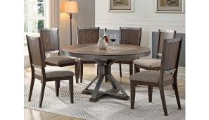Nathan james viktor three piece dining set kitchen pub table white marble table top, light brown wood base, light beige fabric seat. Doran Industrial Round Table Set