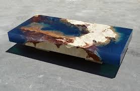 Polished natural earth stone in dining tables, buffet's, and lighted pedestals. Ocean Coffee Tables That I Made By Merging Natural Stone And Resin Resin Table Coffee Table Wood Coffee Table